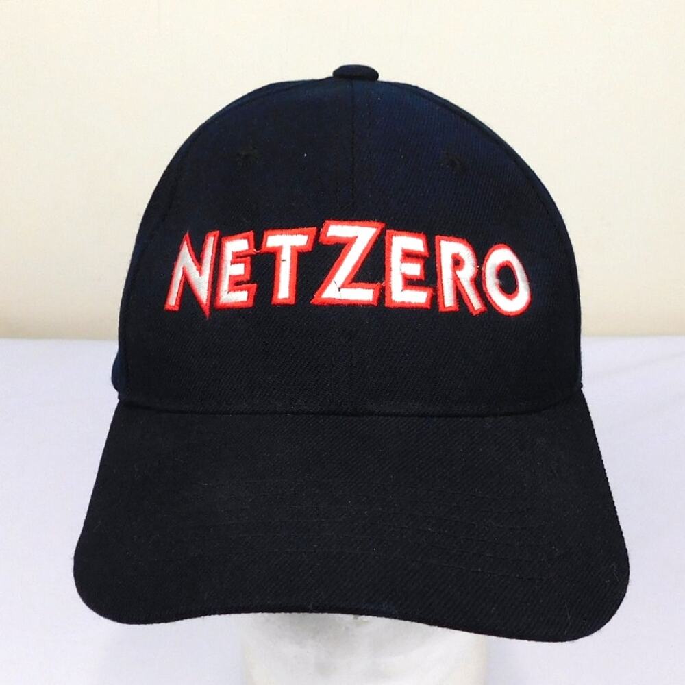 Vintage NetZero Internet Hat Adjustable Black Embroidered Logo Y2K